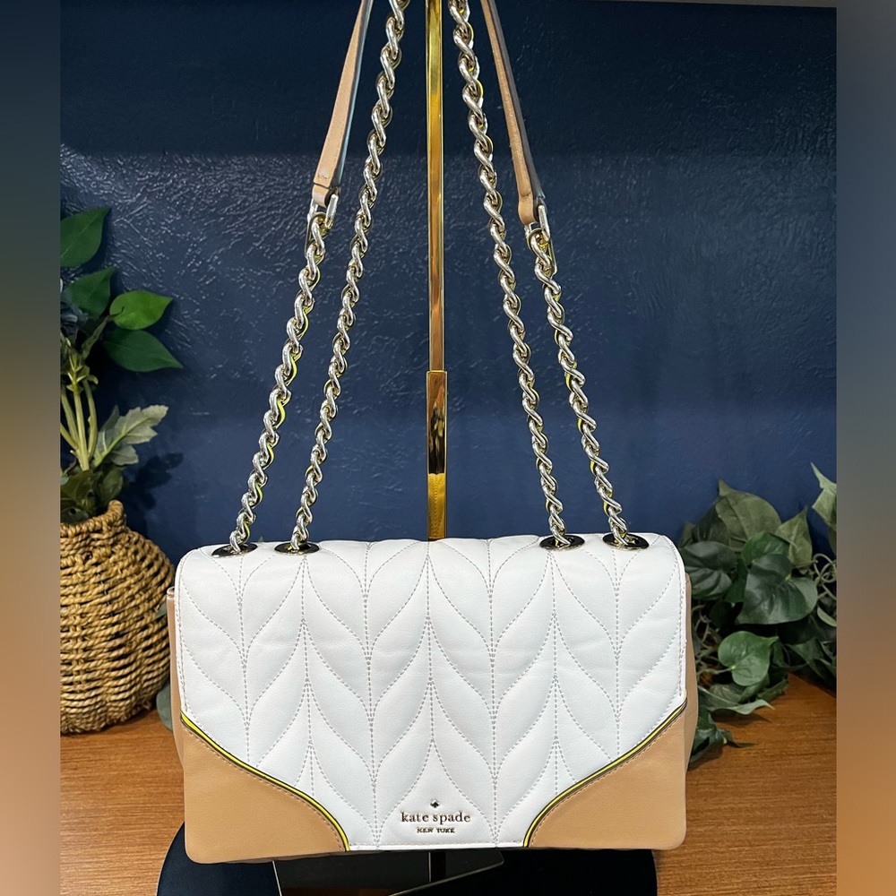 Kate Spade Tan & White Crossbody/Shoulder Bag